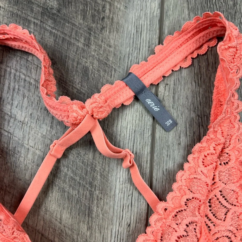 32B Aerie Peach‎ Lace Bralette